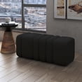 thumbnail image 4 of Contemporary Boucle Fabric Large Ottoman Bench - Black, 4 of 7