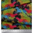 thumbnail image 2 of Soimoi Black Poly Georgette Fabric Giraffe,Leopard & Horse Animal Decor Fabric Printed BTY 42 Inch Wide, 2 of 3