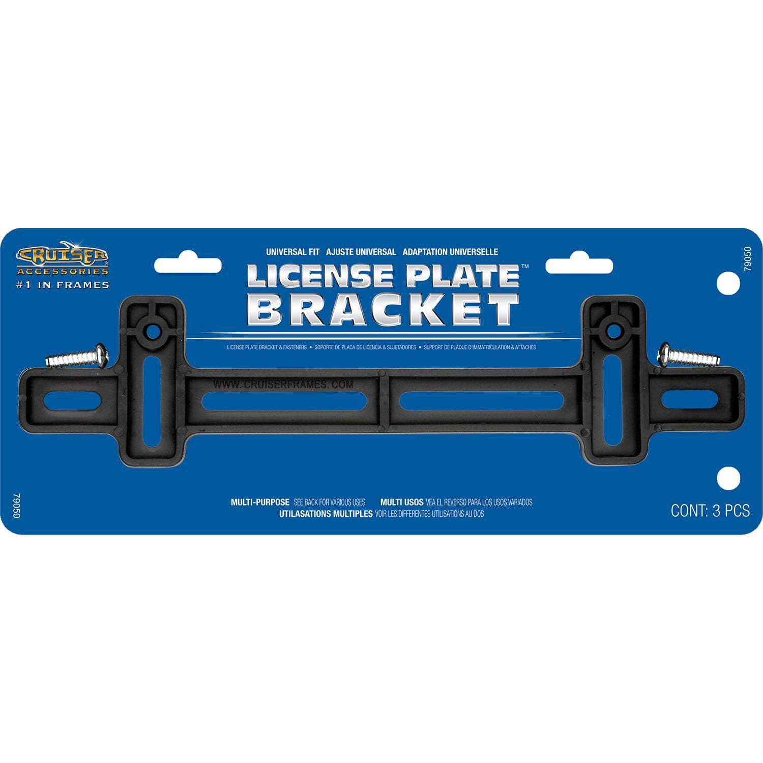 Accessoire; support noir de plaque d’immatriculation de voiture cruiser