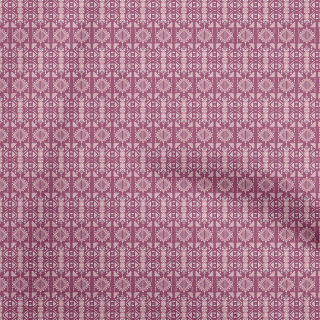 oneOone Velvet Dark Magenta Fabric Geometric Sewing Craft Projects Fabric Prints By Yard 58 Inch Wide