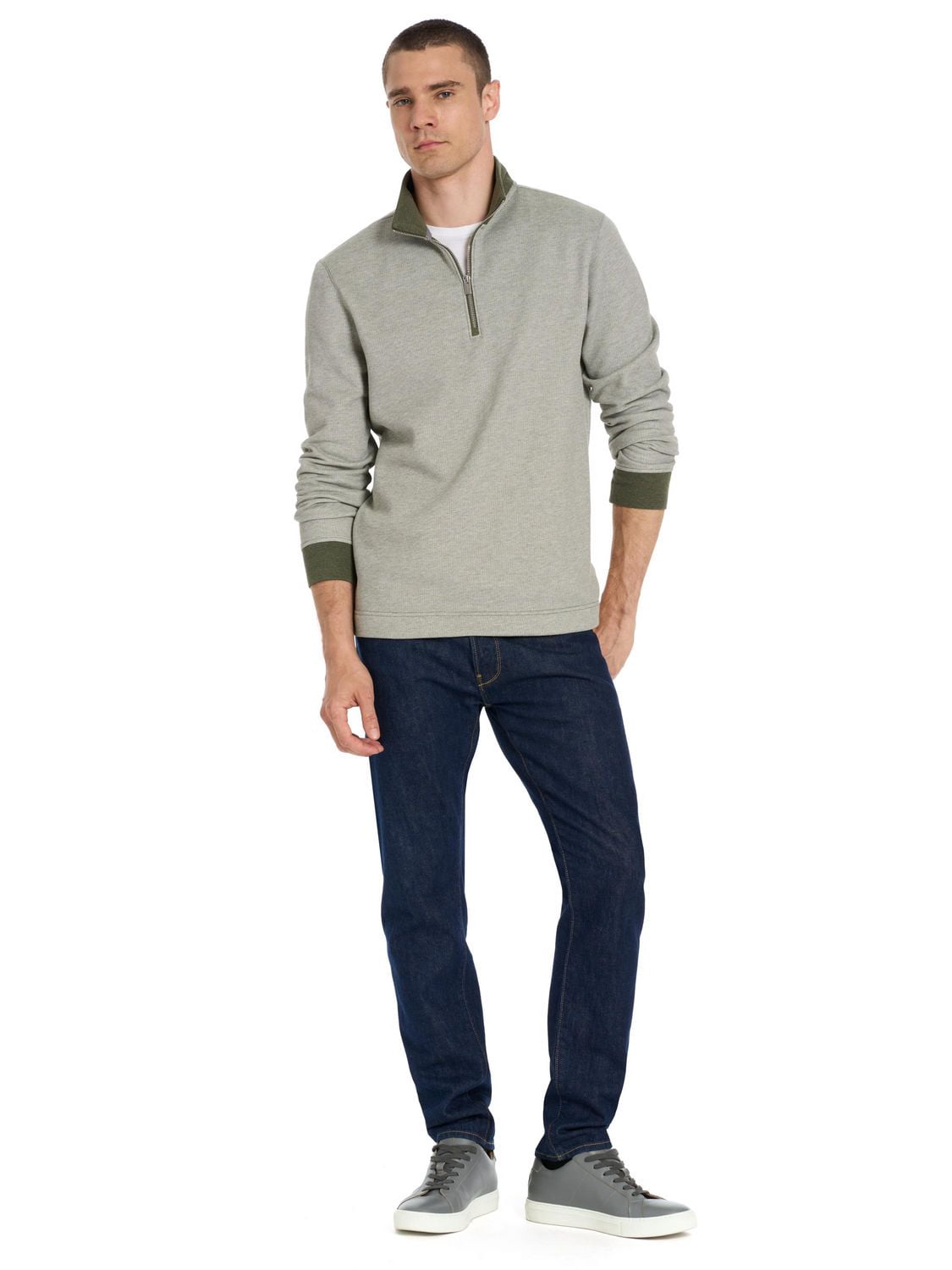 Pull à manches longues Van Heusen fermeture éclair 1/4