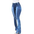 thumbnail image 1 of JDinms Jeans Évasés Coupe Bottillon pour Femmes, Pattes d'Éléphant, Denim Uni, 1 of 3