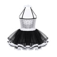thumbnail image 2 of ranrann Jupe Tutu à Sequins Col Halter pour Filles Robe de Danse Ballet Déguisement Noir 10, 2 of 7