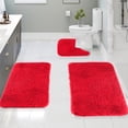 thumbnail image 1 of Bathroom Water-Absorbing Mat | Machine-Woven Non-Slip Polyester Rug with Rubber Backing | Soft Shaggy Texture | 16X24 Inch | Modern Style Doorstep, Bedroom, Entryway, Bathroom Floor Mat, 1 of 7