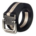 thumbnail image 1 of Men Belt Dual Alloy Buckle All-match Adjustable Webbing Belt Canvas Web Belt, 1 of 8