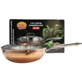 thumbnail image 1 of Verka 3-Ply Stainless Steel Copper Hammered Wok, 28cm, 1 of 6