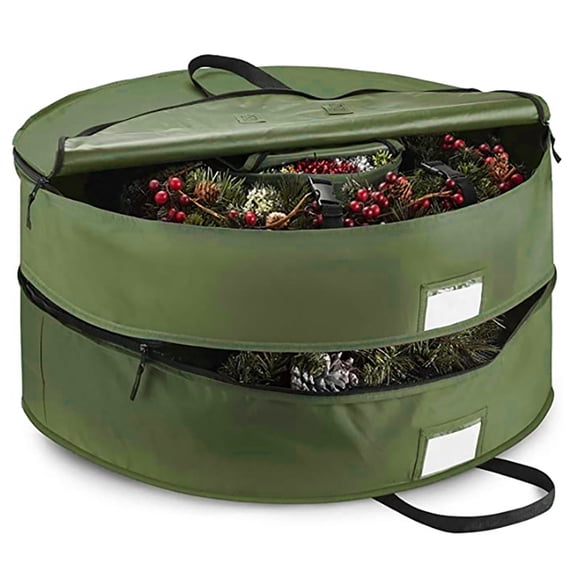 Chmadoxn Storage Trunks,Closet Organizers and Storage, 30in Double Layer Cloth Christmas Tree Storage Bag Finishing Bag Christmas Tree Storage Bag Insect-proof-proof Wreath Storage Bag Home storage