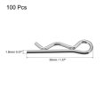 thumbnail image 2 of Unique Bargains 1.8mm x 35mm Carbon Steel R Shaped Spring Cotter Clip Pin Fastener Hardware Silver Tone 100 Pcs, 2 of 2