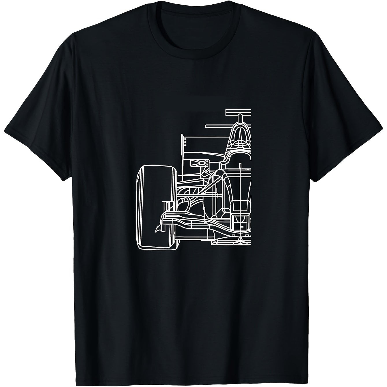 Dolaer Formula Racecar Schematic Race Car Driver Formula Racing180g Pure Cotton Crew Neck Graphic T-Shirt, Soft And Comfortable, Suitable For All Seas