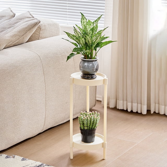 Sofa Side Table, End Table for Living Room, Tiered Snack Table, Bedside Caddy, Modern Round Side Accent Table, Portable Coffee Table Stand for Small Spaces