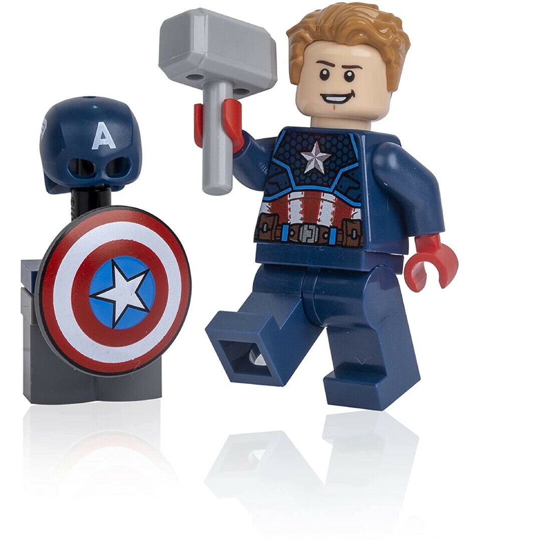LEGO Superheroes: Captain America Minifig with Shield, Stand and Hammer (Mjolnir)