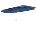 thumbnail image 2 of Patiojoy Parasol de Patio Double Face de 15 Pi, Parasol de Marché Extra-Grand pour l'Extérieur, Bleu Marine, 2 of 7