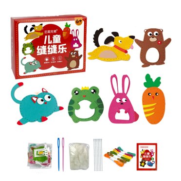 mmirethe Kids Diy Sewing Kit Animal Shaped Designs Creative Craft Kit For Children Craft Kits Children Toy
