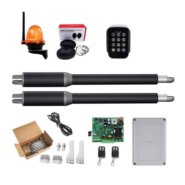 Gate Openers Linear Actuator DC Worm Gear Automatic Swing Gate Opener For Driveway (Photocells, Lamp,Push Button,GSM Operator Optional) ,Ultra-Quiet Operation