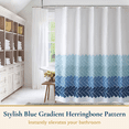 thumbnail image 3 of ComfiTime Rideau de Douche Boho avec Crochets – Rideau de Salle de Bain en Tissu à Ourlet Lesté, Résistant à la Moisissure/mildiou, Hydrofuge, Lavable à la Machine, Résistant à la Décoloration, 72 x 72, Bleu, 3 of 13