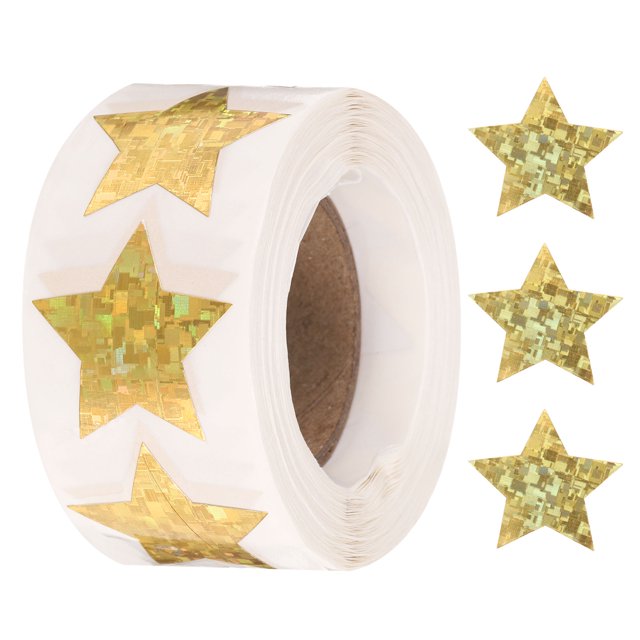 500pcs Gold Tone Star Stickers 1 Inch Self-Adhesive Sticker Label for Shop Home