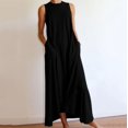 thumbnail image 1 of Aqestyerly Robe d'Été Sans Manches à Col Rond pour Femme, Robe de Mode Décontractée Unie pour le Quotidien, les Voyages et la Détente HWRETIE, 1 of 4