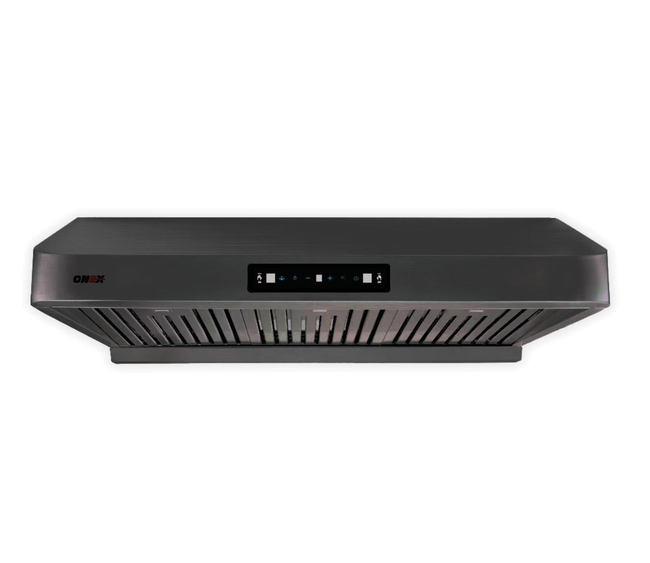 ONEX® 36 inch Ductable Under Cabinet Range Hood in Black Stainless Steel