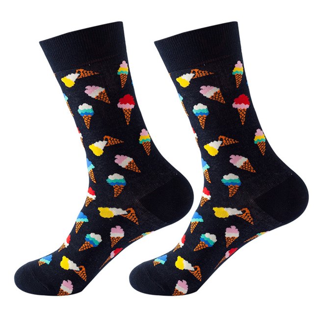 Chaussettes Femmes Automne et Hiver à Imprimé de Fruits, Bas Moyens, Chaussettes de Sport, Chaussette Multicolore