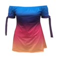 thumbnail image 4 of MesaSe Robe d'Été à Imprimé Floral pour Femmes, Robe Mini à Rayures à Épaules Dénudées, Robe Décontractée Ample avec Nœud, Mode Urbaine TTG, 4 of 5