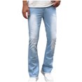 thumbnail image 1 of Penkiiy Pantalon Jeans Coupe Ajustée, Pantalon Jeans Extensible Confortable Coloré à la Mode au Style Plus Jeune pour Hommes, Jeans Skinny Coupe Extensible S Bleu Pâle, 1 of 8