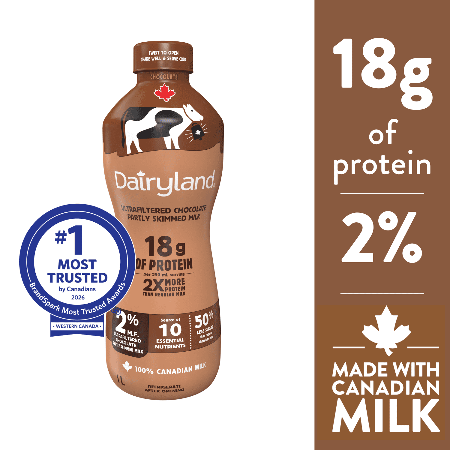 Dairyland 2 % Lait au Chocolat Ultrafiltré Partiellement Écrémé