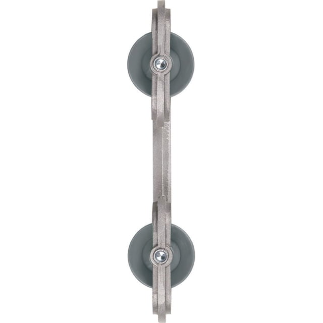 Ben-Mor Entretoise en Métal avec Roues en Plastique, une Entretoise en Métal de 7 Pouces avec Deux Roues en Plastique Grises Fixées par des Supports Métalliques avec Boulons Centraux, Conçue pour les Fixations de Quincaillerie et les Entretoises dans les Systèmes de Cordes à Vêtements Extérieurs, Convient Aussi au Guidage de Câbles Ou aux Utilisations de Poulie Légères.