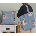 thumbnail image 5 of Soimoi Blue Poly Georgette Fabric Snowman & Tree Christmas Decor Fabric Printed Yard 42 Inch Wide, 5 of 5