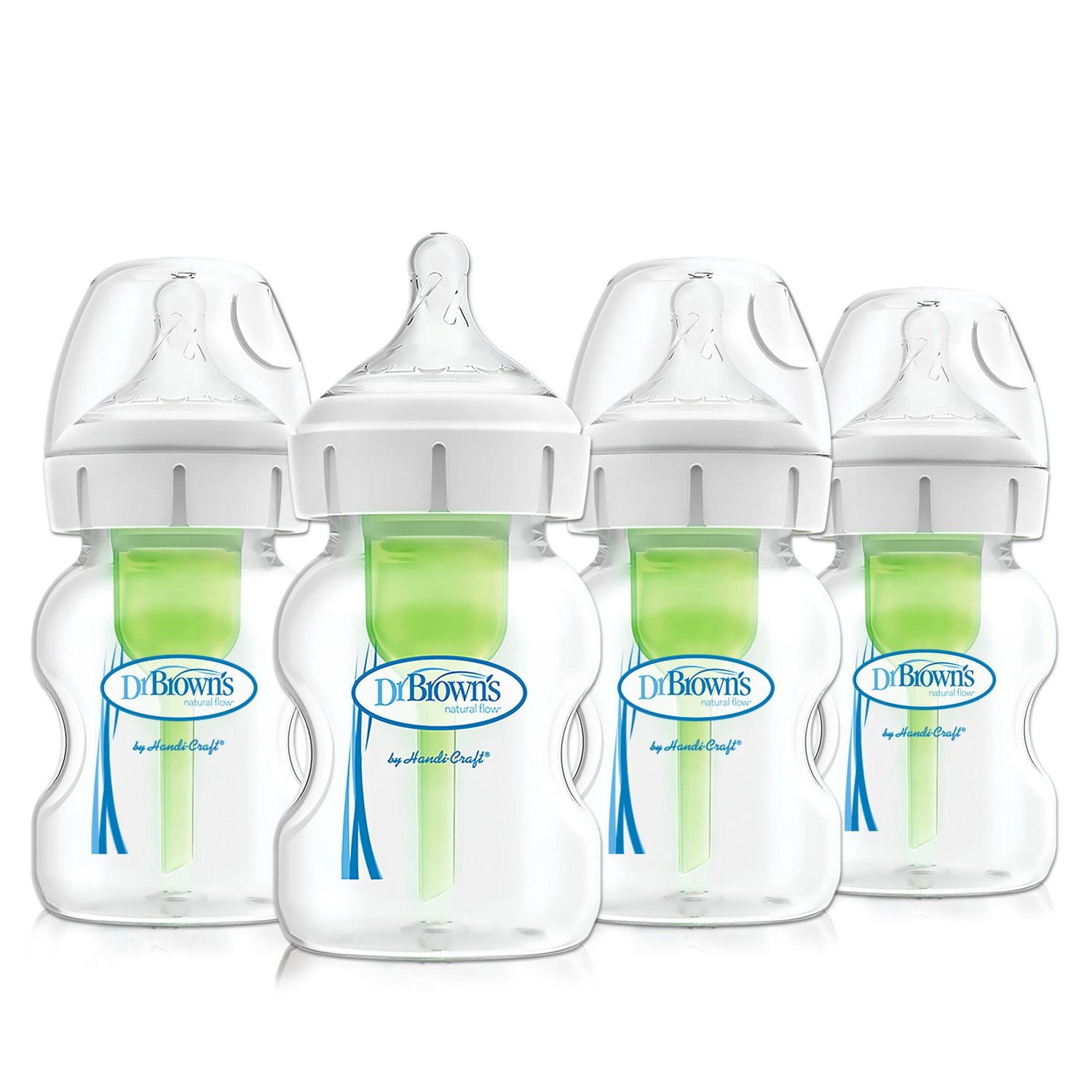 Biberon anti-colique Options+ Large Ouvert Dr. Brown's Natural Flow, 4x5oz Biberons, tétine Niveau 1, 0m+