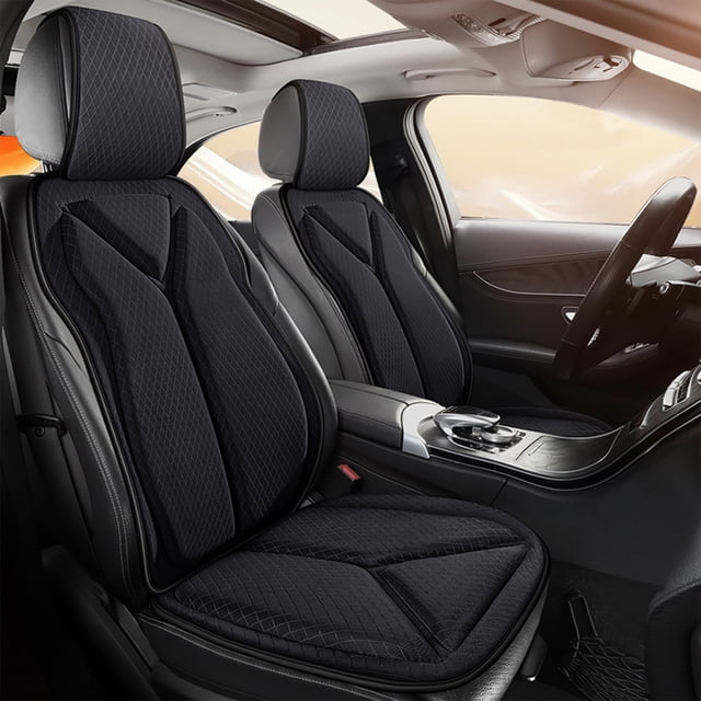 Black High Density Foam Core Car Seat Cushion Set Seat Pad Backrest Headrest Triple Set Mesh Cover Ventilated Cooling Automotive Accessory Black All Seasons Complete Interior Set