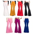 thumbnail image 4 of Decodeary Pantalon Confortable Taille Haute Léger Extensible Taille Haute Cloche Bas Rouge M 1Set, 4 of 6