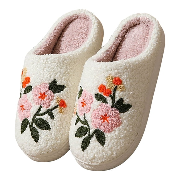 Dakaela Pantoufles pour Femmes Hommes Hiver Moelleuses en Peluche Chaussures de Maison Mignonnes Chaudes Intérieur Extérieur à Enfiler