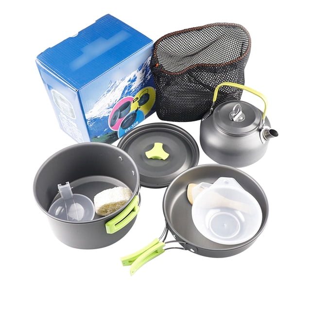 Pisexur Camping Kitchen And Cutlery Set Portable Camping Set Pot Made Of Aluminum Material