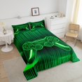 thumbnail image 4 of Erosebridal Green Gamepad Comforter Sets King Size, Gradient Geometry Comforters & Duvets, Gaming Sports Decor, Reversible 3pcs, 4 of 7