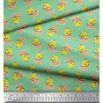 thumbnail image 2 of Soimoi Silk Fabric Cup,Plate & Chick Cartoon Printed Fabric 1 Yard 42 Inch Wide, 2 of 3