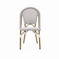thumbnail image 4 of Outdoor PE Ratten and Aluminum French Bistro Chairs, Set of 2, Rusted Black & White, Bamboo Print Finish, 4 of 13