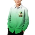 thumbnail image 1 of RXMEKW Chemise à Manches Longues Imprimée pour la Saint-Patrick pour Garçons avec Col Rabattu, 95 % Coton 5 % Spandex, Vert, 1 of 7