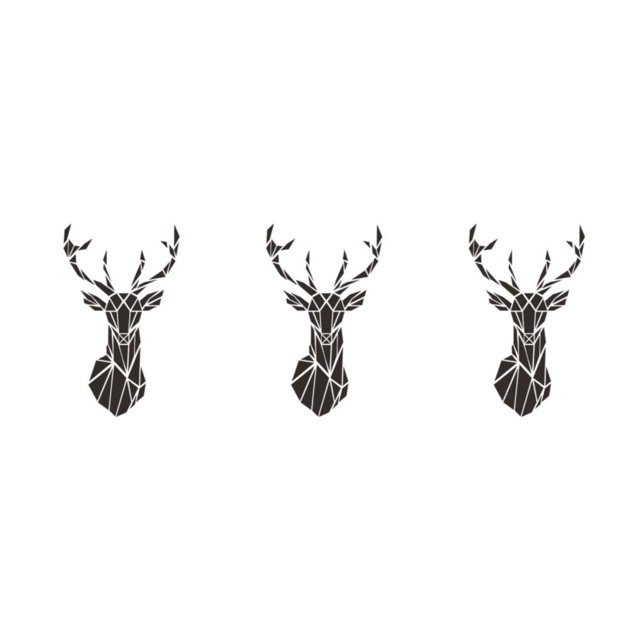 Redempat Living Space With 3D Mirror Deer Wall Sticker Easy To Paste And Remove black L 3Set