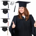 thumbnail image 2 of Graduation Mortarboard - Master's Fitted Black Cap Gown Hat Academic - W4T4, 2 of 8