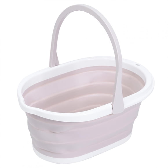 Ftory Baril d'eau Seau Pliant-vadrouille Pliante Domestique Portable Seau d'eau de Nettoyage Baril pour Usage Domestique Salle de Bain Rose Clair
