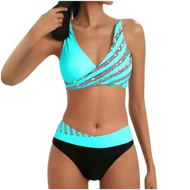 Bikini Sets for Women Plus Size Halter Swimsuits Two Piece Bathing Suit