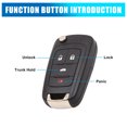 thumbnail image 3 of Unique Bargains 4 Button Folding Uncut Key Fob Remote Case Shell Replacement for Chevrolet, 3 of 10