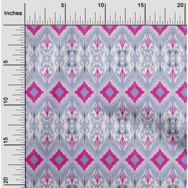 oneOone Polyester Lycra Fabric Geometric Ikat Decor Fabric Printed BTY 56 Inch Wide