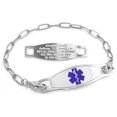 thumbnail image 1 of MedicEngraved Stainless Steel Custom Medical Alert Bracelet - 4mm Paperclip Link, 1 of 7