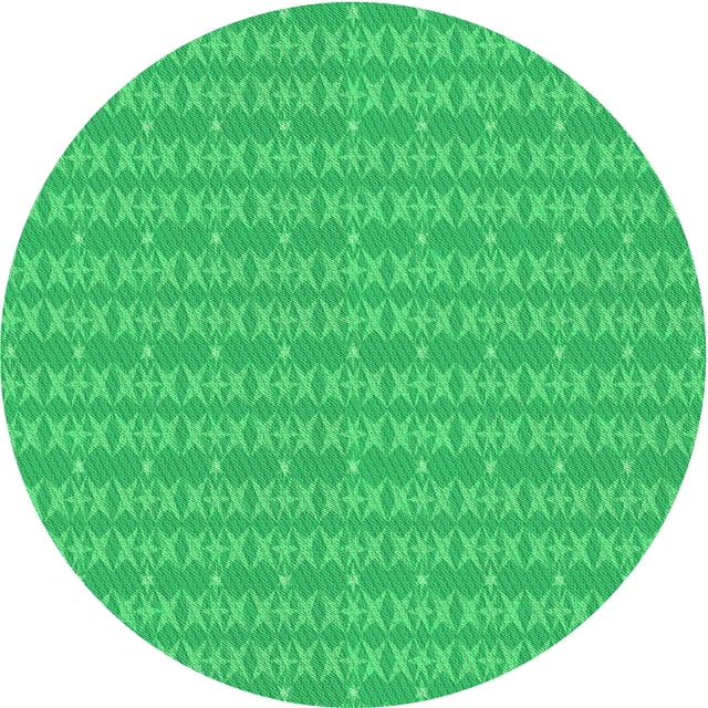 Ahgly Company Tapis d'Intérieur Lavables en Machine, Ronds, Transitionnels, Vert Néon, Ronds de 5'