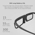 thumbnail image 3 of Active Shutter 3D Glasses, 144Hz Refresh Rechargeable 3D Glasses for DLP L Ink 3D Projector, 1080P Glasses Wearable by Myopic People with Long Battery, 3 of 5