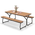 thumbnail image 1 of Costway 6FT Picnic Table Bench Set Outdoor HDPE Heavy-Duty Table for 6-8 Person Brown, 1 of 10