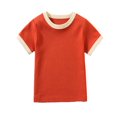 thumbnail image 1 of Chandails pour Filles Tout-Petits Enfants Garçons Filles Mode Confortable Couleur Unie Col Rond Manches Courtes Haut, 1 of 1