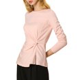 thumbnail image 4 of INSPIRE CHIC Blouse à Manches Longues pour Femmes à Col Rond avec Torsade devant, 4 of 7