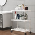 thumbnail image 4 of MTBLYS Storage Shelves with Wheels 3-Tier Independent Shelving Unit Portable Storage Rack 23.2X15.7X8.2 Inch Plastic Floor Shelf Pantry Kitchen Closet Bath Use, 4 of 6